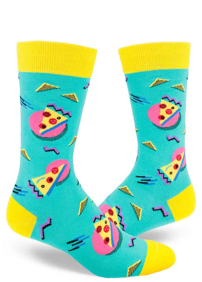 Rad 80s Pizza Party Crew Tee - Totally Tubular Vibes!